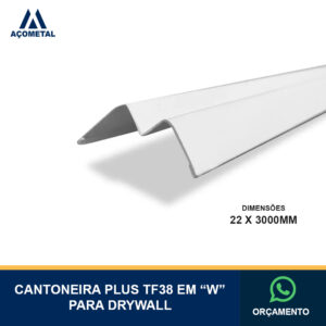 CANTONEIRA EM W TF38 PARA DRYWALL